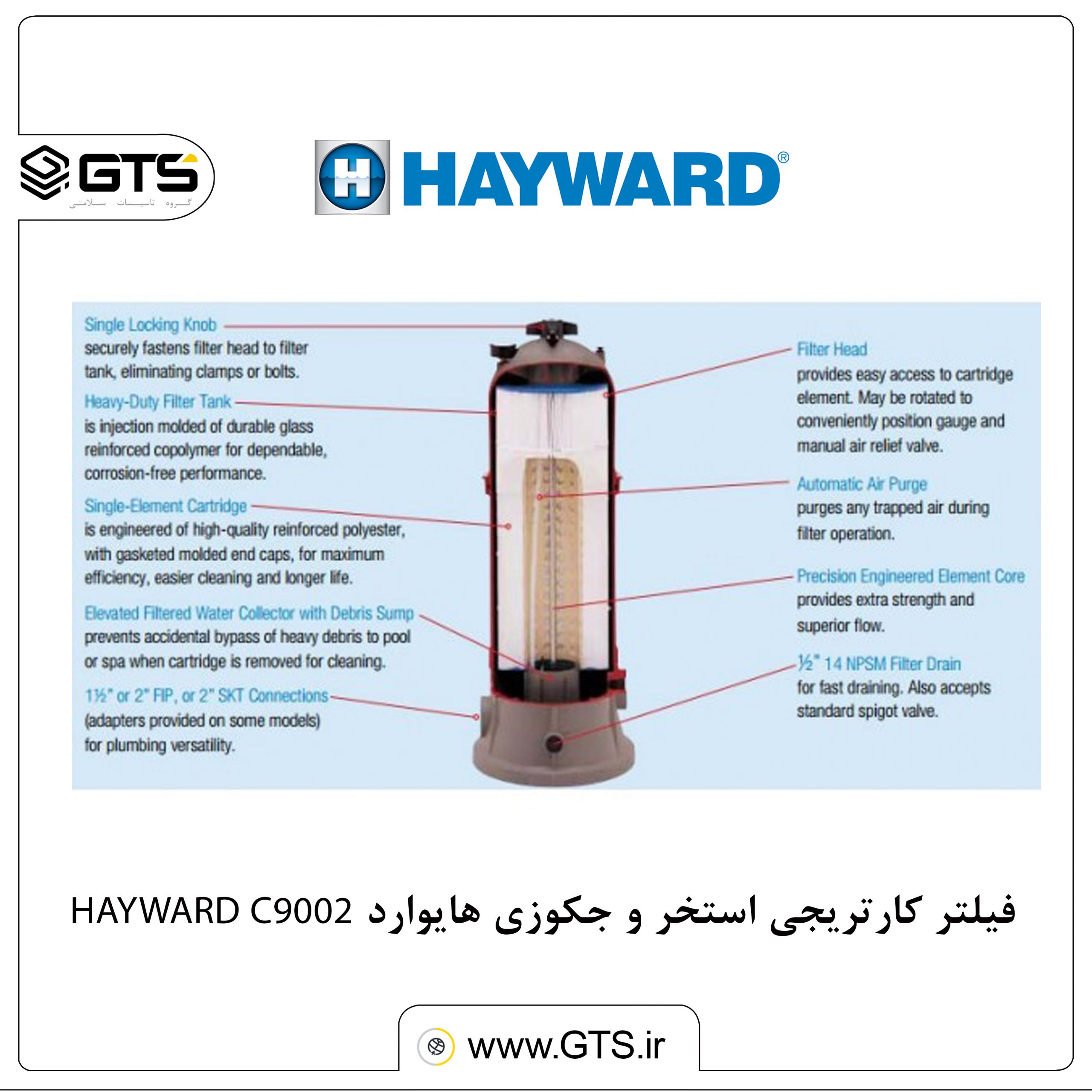 فیلتر کارتریجی استخر و جکوزی هایوارد HAYWARD C9002..