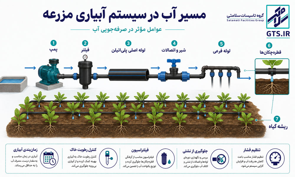 روشهای صرفه جویی آب در مزارع و کاهش هدررفت در سیستم آبیاری