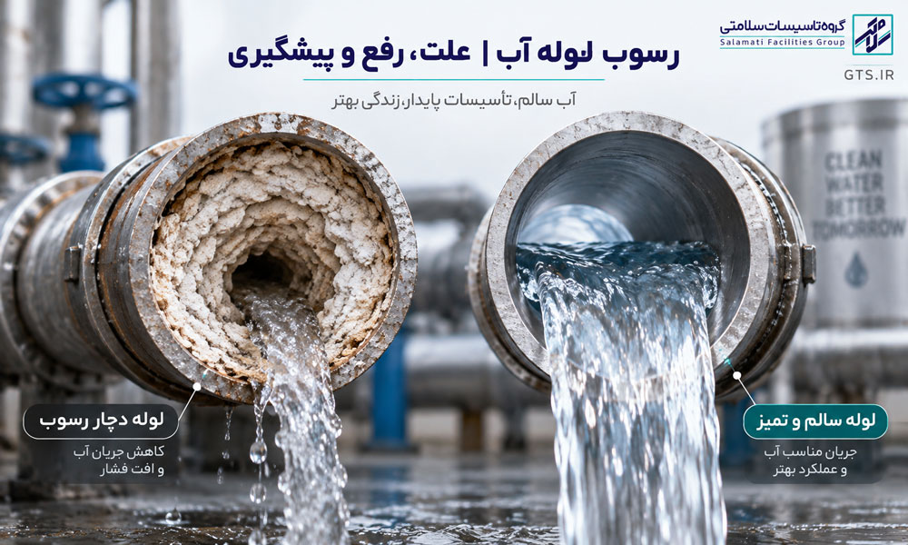 رسوب لوله آب و کاهش قطر داخلی لوله